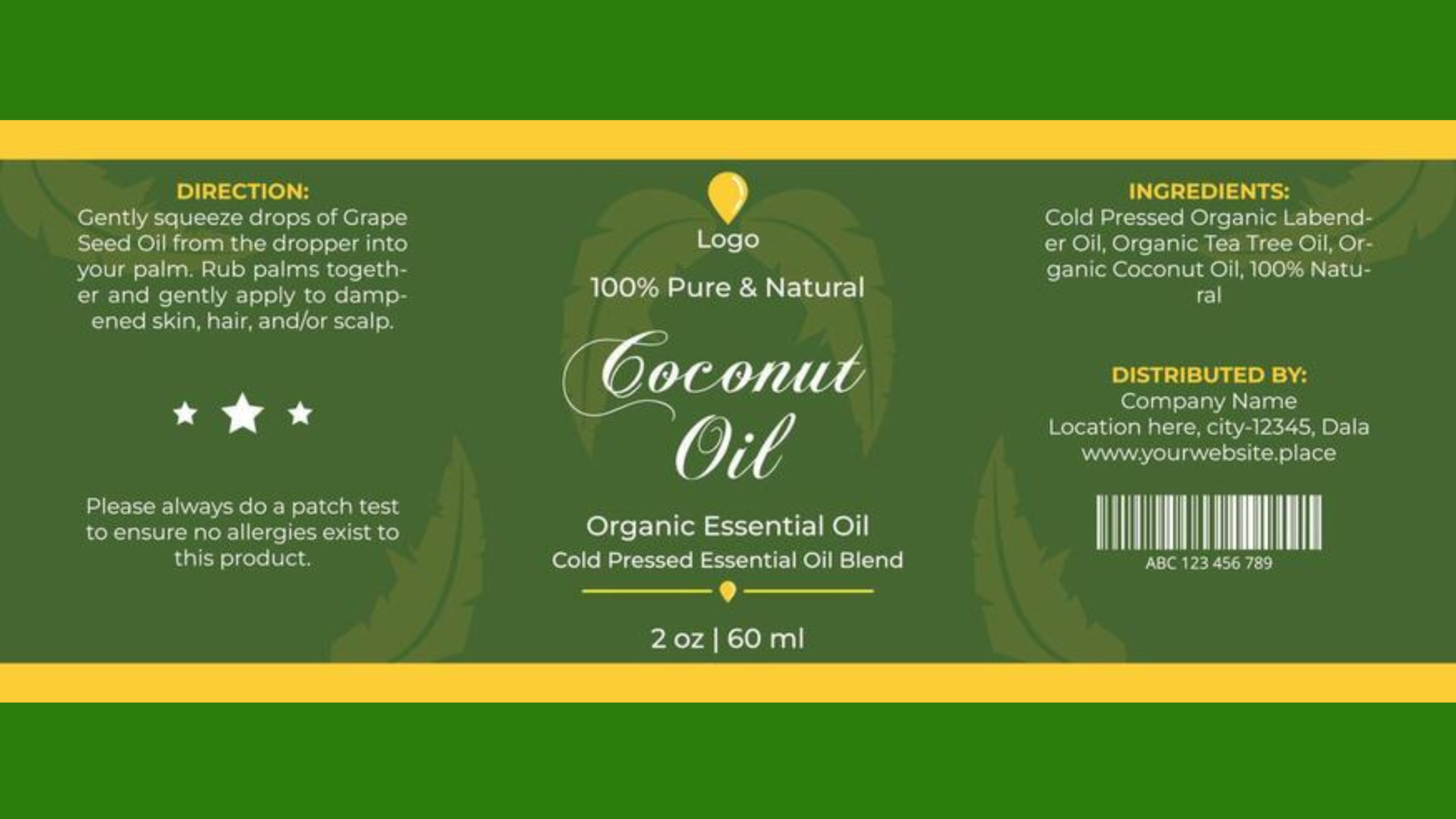 Coconut Oil Label Design