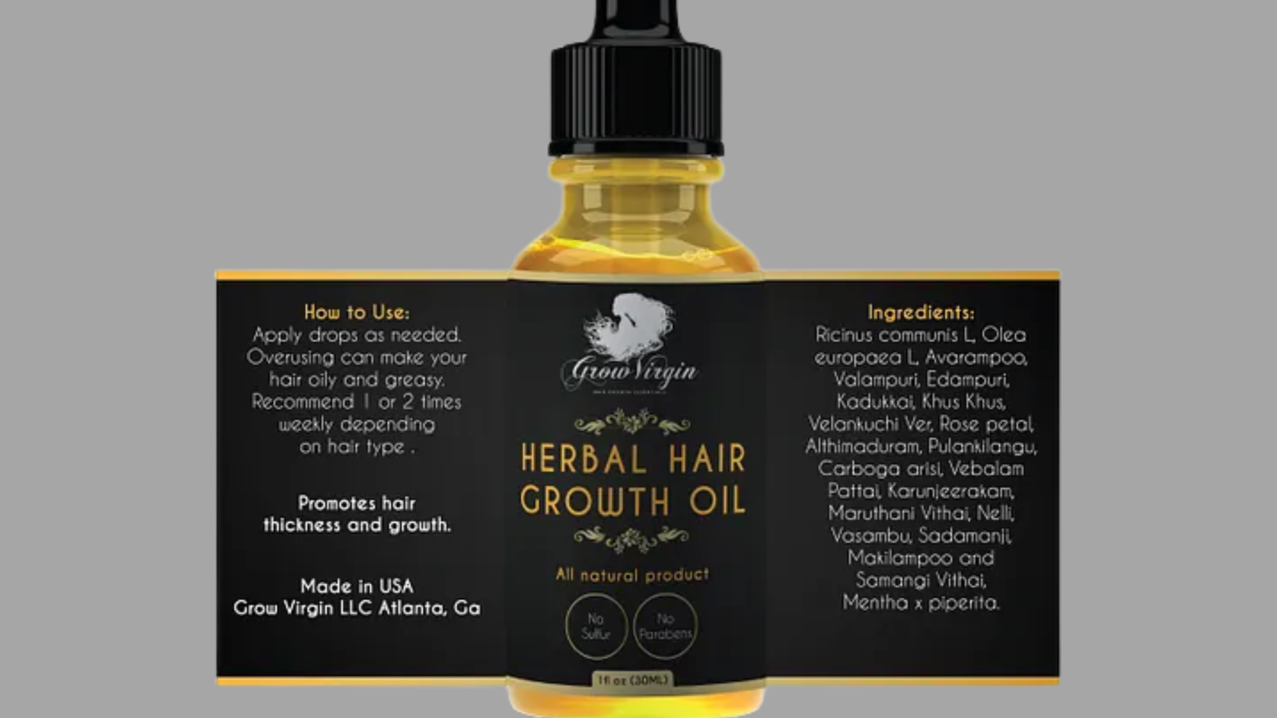 Herbal Hair Growth Oil Label Design