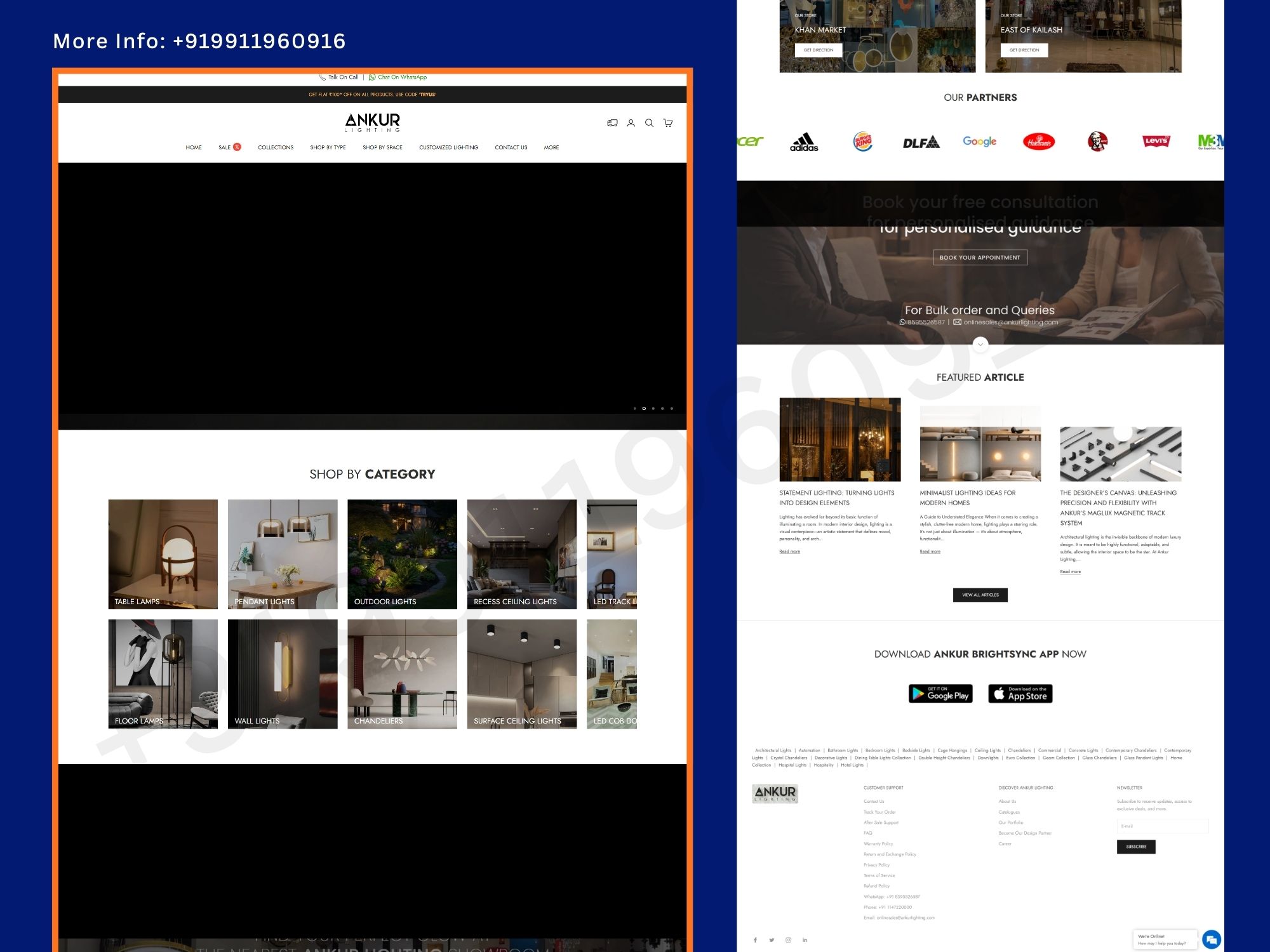 Luxury Lighting & Modern Home Decor E-Commerce Website